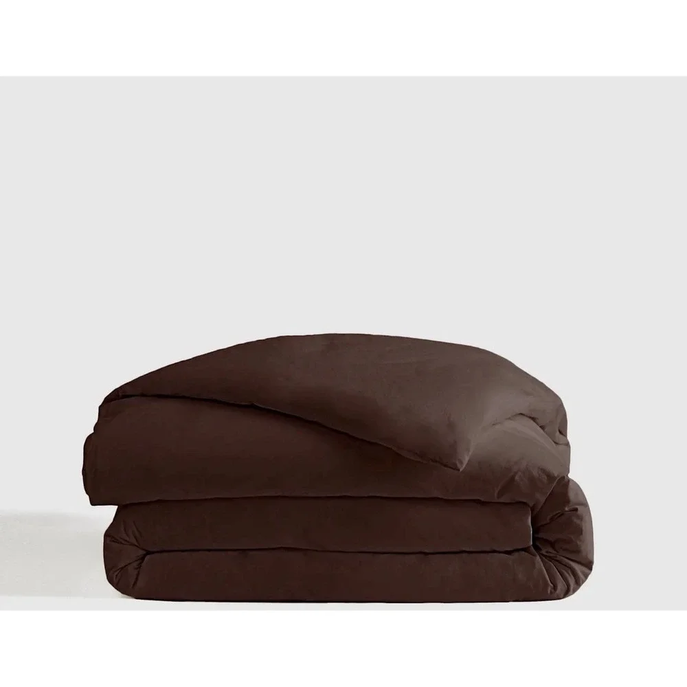 NWOT Quince 100% Organic Cotton Espresso King/Cal King Duvet Cover (no shams)